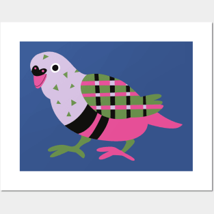 Cute Parakeet Bird Cartoon Posters and Art